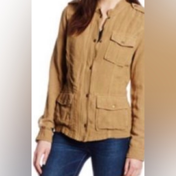 Lucky Brand Jackets & Blazers - Lucky Brand Live In Love Lightweight Linen Blend Military Style Jacket Size M